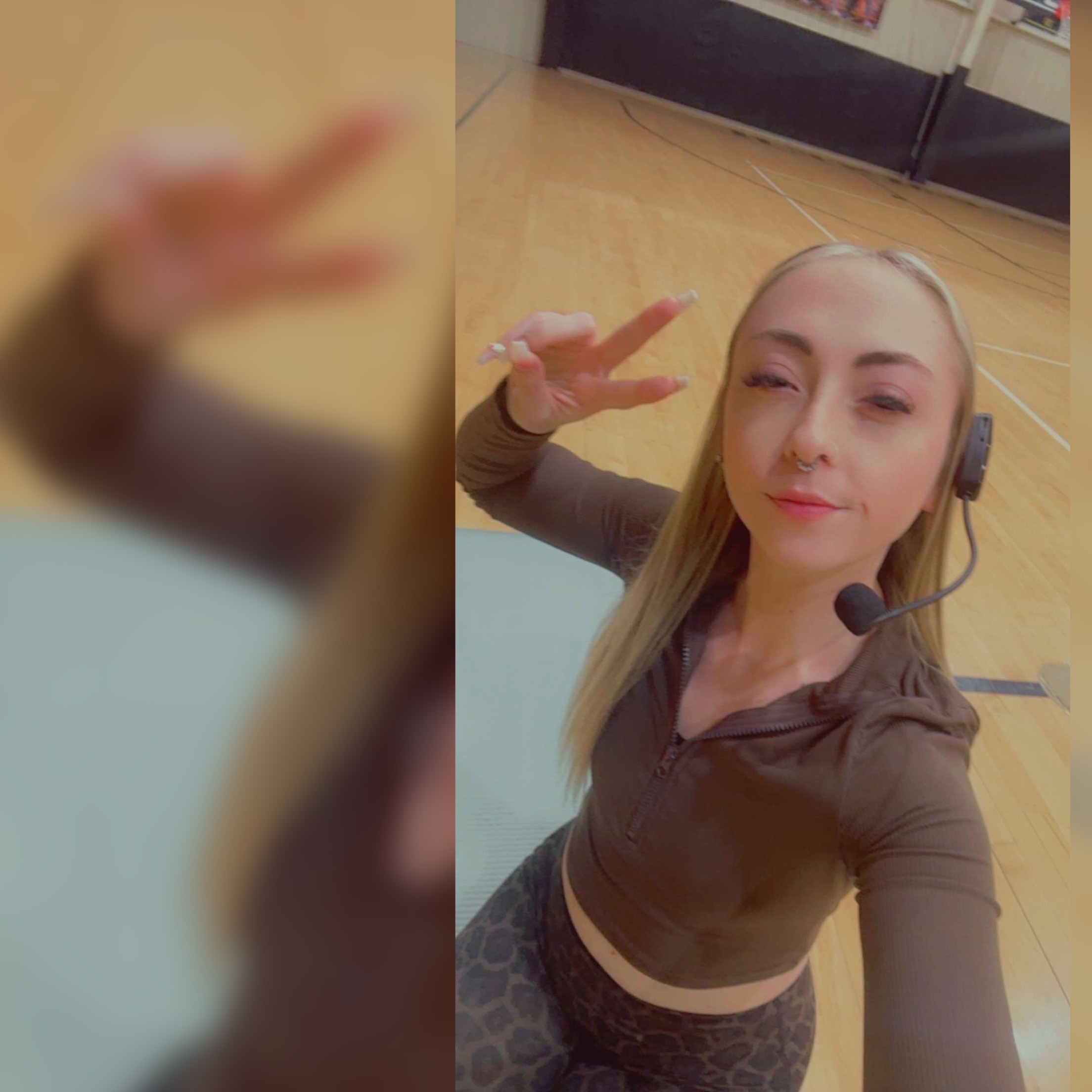 Women working out on mats in a supportive group setting